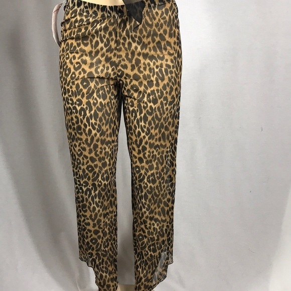 Zuliana Animal Print Mesh Pants Size M/L Made In USA New With Tags - Picture 2 of 4